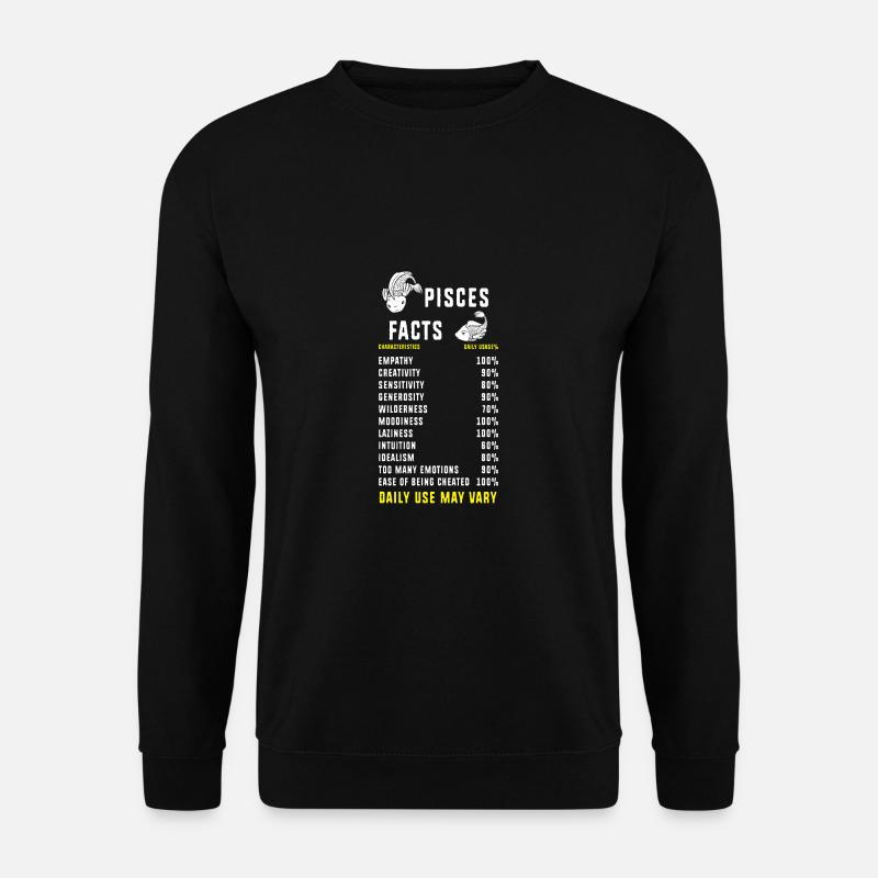 Sternzeichen Fische - Unisex Pullover - Schwarz