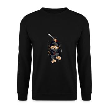 Ninja Monkey Jump Sword Gift - Unisex Sweatshirt - black - Front - Alina (178cm) & Michal (187cm)