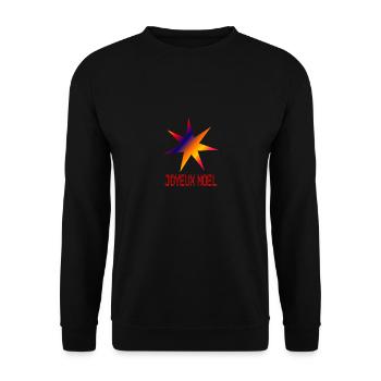 ETOILE. NOËL. JOYEUX NOËL. MERRY CHRISTMAS - Sweat-shirt Unisexe - noir - Devant - Alina (178cm) & Michal (187cm)