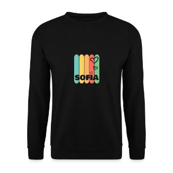 Herzen Sofia - Unisex Pullover - Schwarz - Vorne - Alina (178cm) & Michal (187cm)