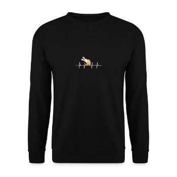 Lapin de Pâques Heartbeat Oeuf de Pâques Pâques Pâques Pâques - Sweat-shirt Unisexe - noir - Devant - Alina (178cm) & Michal (187cm)