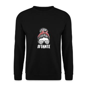 Golfspieler Tante Golf - Unisex Pullover - Schwarz - Vorne - Alina (178cm) & Michal (187cm)
