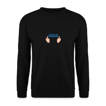 Problem Schwimmer Mittelfinger - Unisex Pullover - Schwarz - Vorne - Alina (178cm) & Michal (187cm)