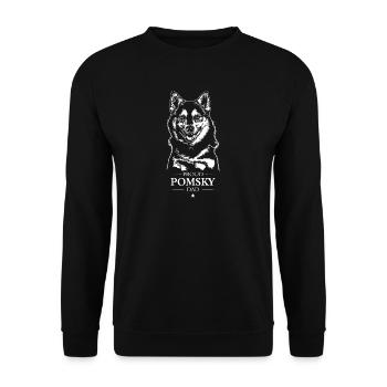 Pomsky Dad Hunde Hund Wilsigns - Unisex Pullover - Schwarz - Vorne - Alina (178cm) & Michal (187cm)