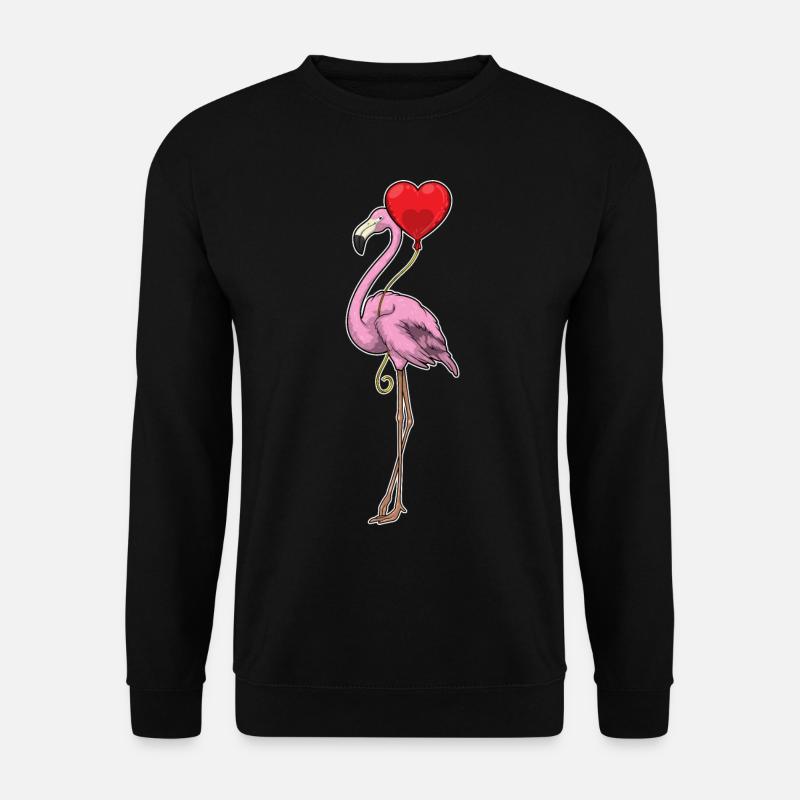 Flamingo Herz Luftballon - Unisex Pullover - Schwarz