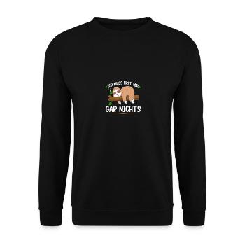 Faultier Ich Muss Erstmal Gar Nichts, Sloth Büro - Unisex Pullover - Schwarz - Vorne - Alina (178cm) & Michal (187cm)