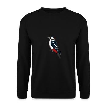 Buntspecht - Unisex Pullover - Schwarz - Vorne - Alina (178cm) & Michal (187cm)