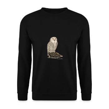Snowy Owl - Unisex Pullover - Schwarz - Vorne - Alina (178cm) & Michal (187cm)