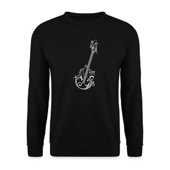 Kunstvolles Gitarrendesign - Unisex Pullover - Schwarz - Vorne - Alina (178cm) & Michal (187cm)