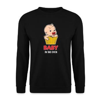 Baby in the Oven (dark) - Unisex Sweatshirt - black - Front - Alina (178cm) & Michal (187cm)