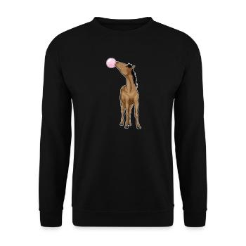 Gomme à mâcher de cheval - Sweat-shirt Unisexe - noir - Devant - Alina (178cm) & Michal (187cm)