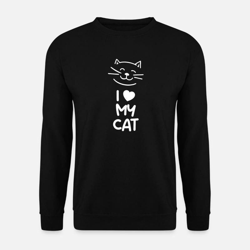 Ich liebe meine Katze (dunkel) - Unisex Pullover - Schwarz