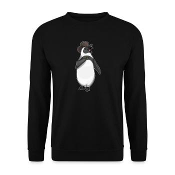 Pinguin Bräutigam Ehering Hochzeit - Unisex Pullover - Schwarz - Vorne - Alina (178cm) & Michal (187cm)