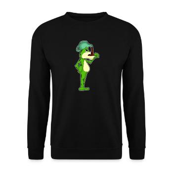 Frosch Kaffee Kaffeekanne - Unisex Pullover - Schwarz - Vorne - Alina (178cm) & Michal (187cm)