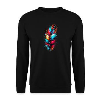 Feather - Unisex Sweatshirt - black - Front - Alina (178cm) & Michal (187cm)