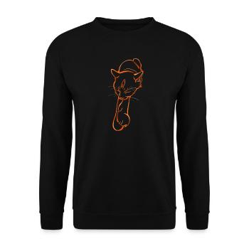 Sleeping cat - Unisex Pullover - Schwarz - Vorne - Alina (178cm) & Michal (187cm)