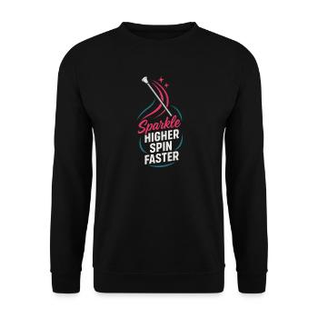 Baton Twirler Majorette Captain Squad Club - Unisex Sweatshirt - black - Front - Alina (178cm) & Michal (187cm)