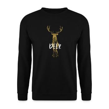 Orange Sparkle Deer Detailed Drawing - Unisex Sweatshirt - black - Front - Alina (178cm) & Michal (187cm)