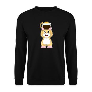 Hamster Kaffee Kaffeekanne - Unisex Pullover - Schwarz - Vorne - Alina (178cm) & Michal (187cm)