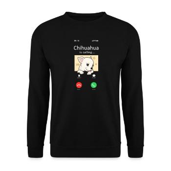 Chihuahua Chihuahueño Phone - Unisex Sweatshirt - black - Front - Alina (178cm) & Michal (187cm)