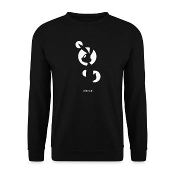 Lustiger Hase Erwischt Spruch Design - Unisex Pullover - Schwarz - Vorne - Alina (178cm) & Michal (187cm)