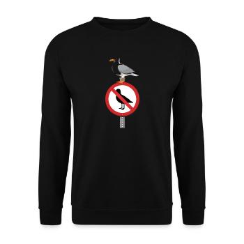 Mouette se rebelle contre la prohibition, panneau plus drôle - Sweat-shirt Unisexe - noir - Devant - Alina (178cm) & Michal (187cm)