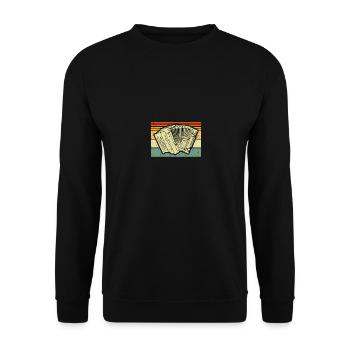 Retro Ziehharmonika, Steirische Harmonika Quetschn - Unisex Pullover - Schwarz - Vorne - Alina (178cm) & Michal (187cm)