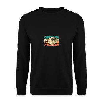 Retro Steirische Harmonika F B Es As, Quetschn - Unisex Pullover - Schwarz - Vorne - Alina (178cm) & Michal (187cm)