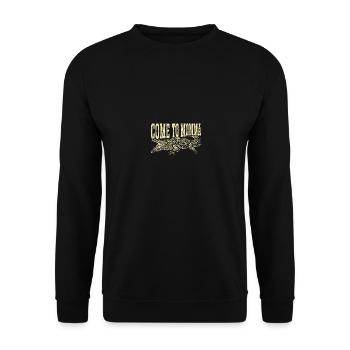 Alligator Hunter Quote Come To Momma, Funny Gator - Unisex Sweatshirt - black - Front - Alina (178cm) & Michal (187cm)