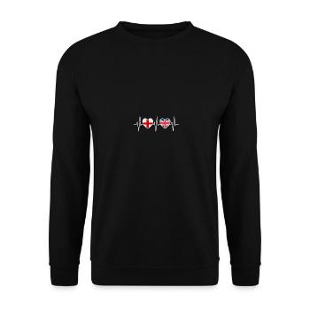 England and Great Britain British UK Flags - Unisex Sweatshirt - black - Front - Alina (178cm) & Michal (187cm)