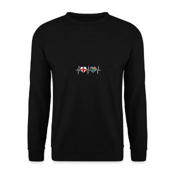 England und Südafrika Südafrikanische Flaggen - Unisex Pullover - Schwarz - Vorne - Alina (178cm) & Michal (187cm)