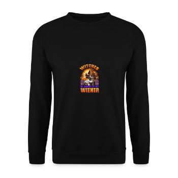 Les sorcières sont conscientes de mon teckel viennois Halloween - Sweat-shirt Unisexe - noir - Devant - Alina (178cm) & Michal (187cm)