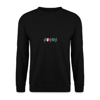 France and Bangladesh Bangladeshi flag - Unisex Sweatshirt - black - Front - Alina (178cm) & Michal (187cm)