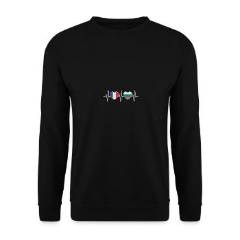 France et Bulgarie Drapeau bulgare Drapeaux - Sweat-shirt Unisexe - noir - Devant - Alina (178cm) & Michal (187cm)