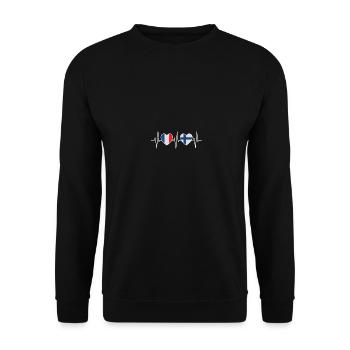 France and Finland Finnish flag Flags - Unisex Sweatshirt - black - Front - Alina (178cm) & Michal (187cm)