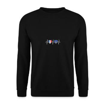 France et Kosovo Drapeau du Kosovo Drapeaux du Kosovo - Sweat-shirt Unisexe - noir - Devant - Alina (178cm) & Michal (187cm)