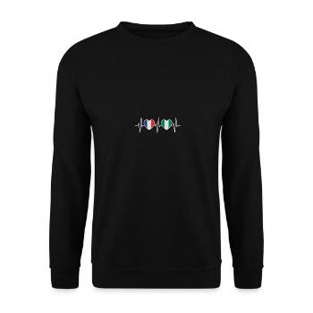 France and Nigeria Nigerian flag Flags - Unisex Sweatshirt - black - Front - Alina (178cm) & Michal (187cm)