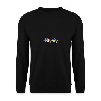 France and Ukraine Ukrainian flag flags - Unisex Sweatshirt - black - Front - Alina (178cm) & Michal (187cm)