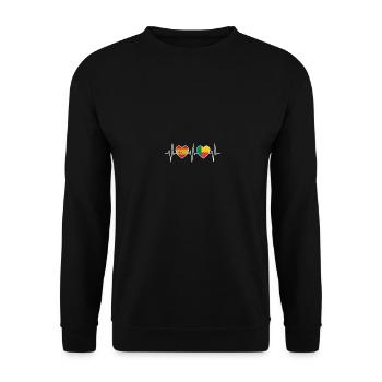 Drapeaux du drapeau béninois de l’Espagne et du Bénin - Sweat-shirt Unisexe - noir - Devant - Alina (178cm) & Michal (187cm)
