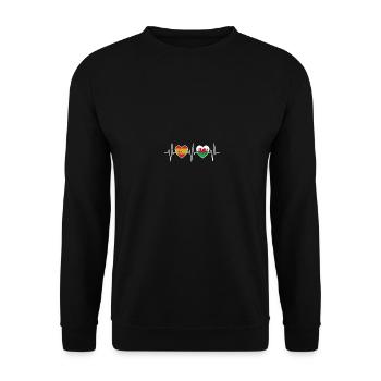 Espagne et Pays de Galles Drapeaux du drapeau gallois - Sweat-shirt Unisexe - noir - Devant - Alina (178cm) & Michal (187cm)