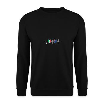 Italy and Australia Australian flag flags - Unisex Sweatshirt - black - Front - Alina (178cm) & Michal (187cm)