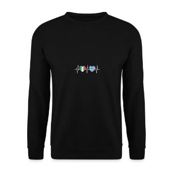 Italie et Grèce Drapeau grec Drapeaux - Sweat-shirt Unisexe - noir - Devant - Alina (178cm) & Michal (187cm)