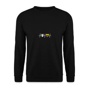 Italie et Lituanie Drapeau lituanien Drapeaux - Sweat-shirt Unisexe - noir - Devant - Alina (178cm) & Michal (187cm)