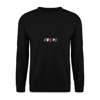 Frankreich und Kuwait Kuwaitische Fahne Flagge - Unisex Pullover - Schwarz - Vorne - Alina (178cm) & Michal (187cm)