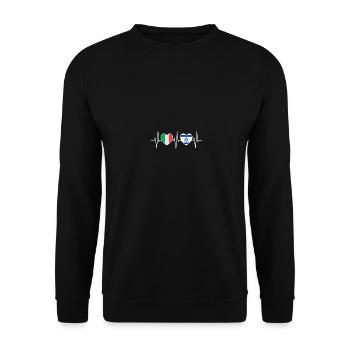 Italie et Israël Drapeaux du drapeau israélien - Sweat-shirt Unisexe - noir - Devant - Alina (178cm) & Michal (187cm)