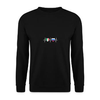 Italie et Slovénie Drapeau slovène Drapeaux - Sweat-shirt Unisexe - noir - Devant - Alina (178cm) & Michal (187cm)