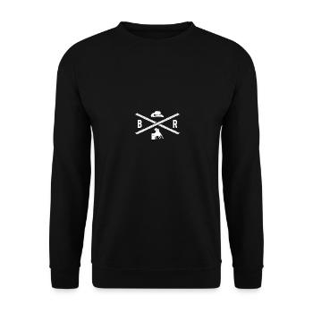 Barrel Racer Logo, Rodeo Barrel Racing - Unisex Pullover - Schwarz - Vorne - Alina (178cm) & Michal (187cm)