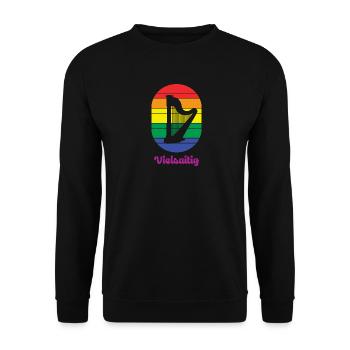 Harfe Instrument Harfenist Orchester Harfenspiel - Unisex Pullover - Schwarz - Vorne - Alina (178cm) & Michal (187cm)