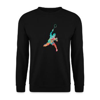 Badminton PopArt - Unisex Pullover - Schwarz - Vorne - Alina (178cm) & Michal (187cm)
