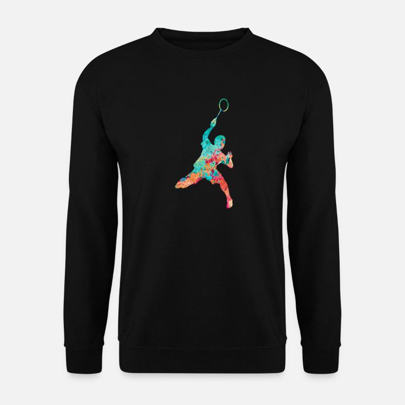 Badminton PopArt - Unisex Pullover - Schwarz